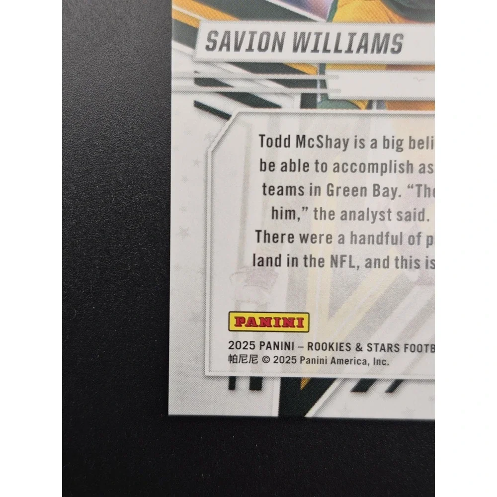 2025 Panini Rookies &‎ Stars Savion Williams #174 Rookie Signatures Silver (RC)
